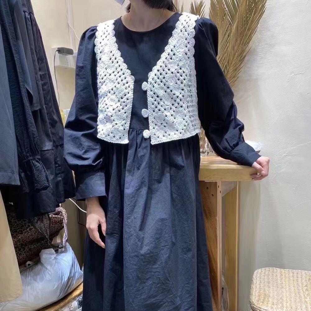 2021 nuove ragazze primavera ed estate gilet lavorato a maglia moda Cardigan giacca All-match giacca di pizzo