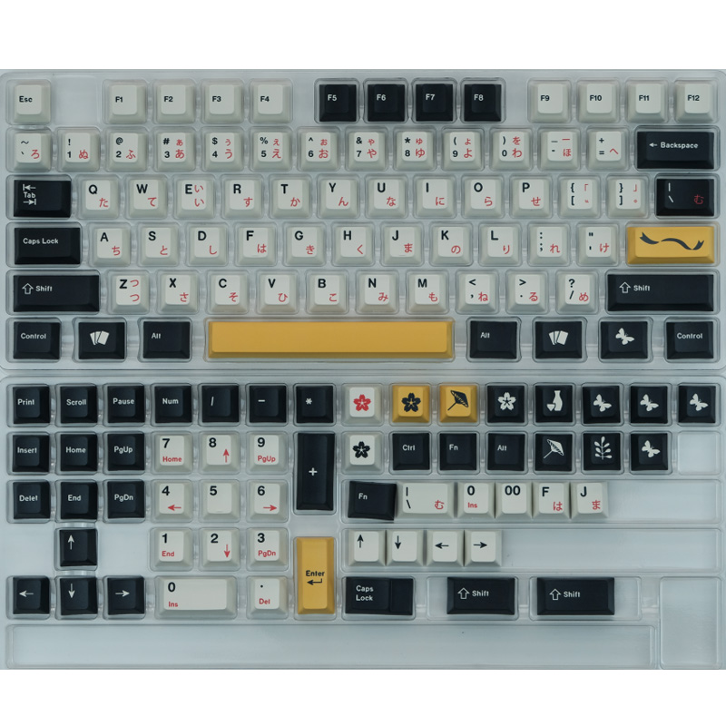 128 Keys GMK Matsu Keycaps Japanese/English Cherry Profile PBT Dye Sublimation Mechanical Keyboard Keycap For MX Switch 61/64/87