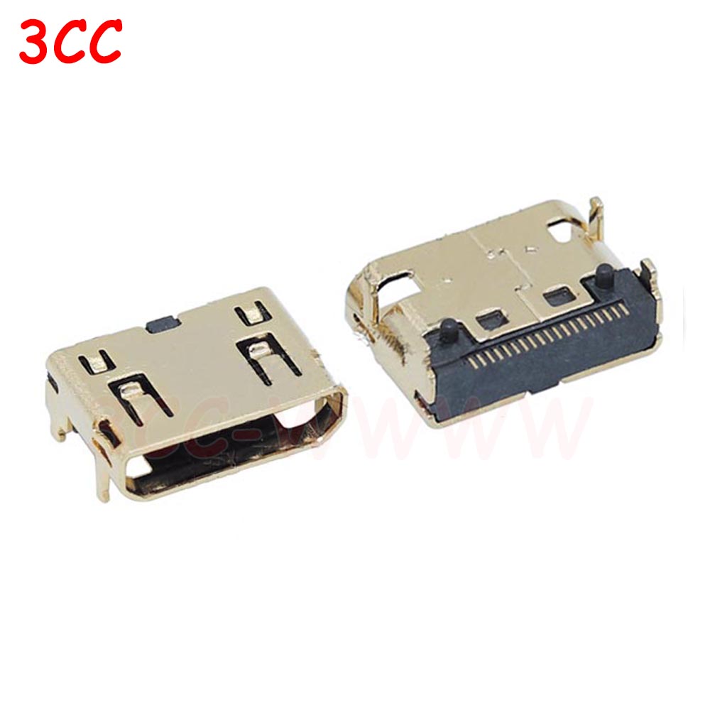 5pcs HDMI HD Interface Connector SMD 19 Pin 19P 20P Vertical HDMI Male Female Plug Socket Surface Mound PCB Receptacle Repair: Red