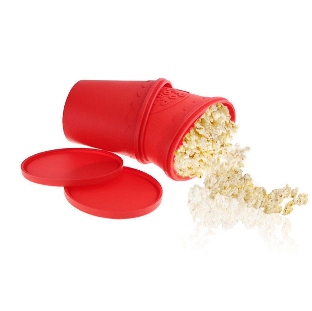 Popcorn Microwave Silicone Foldable Red Kitchen Easy Tools DIY Popcorn Bucket Bowl Maker With Lid bowls