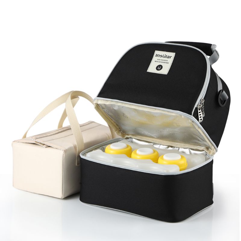 Doppel Schicht Brust Milch Kühler Tasche Feuchtigkeits Rucksack mit Eis Pack Flasche: BK