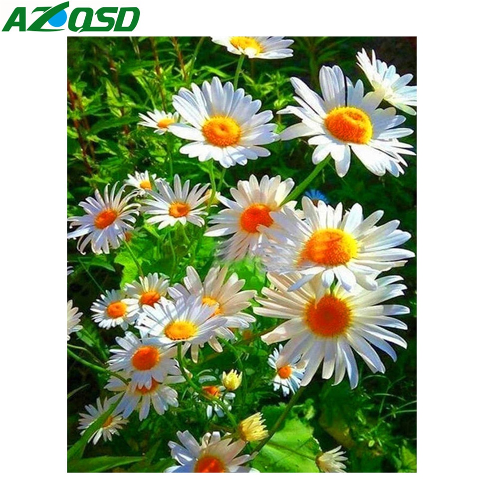 AZQSD Diamant Malerei Blume Landschaft Strass Bilder Diamant Mosaik Volle Anzeige Heimat Dekor Diamant Stickerei
