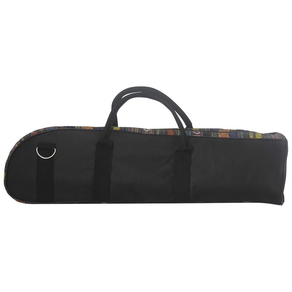 Bolsa de trompeta de estilo nacional portátil, bolsa de algodón suave Oxford impermeable con asa de transporte, cremalleras dobles con bolsillo frontal