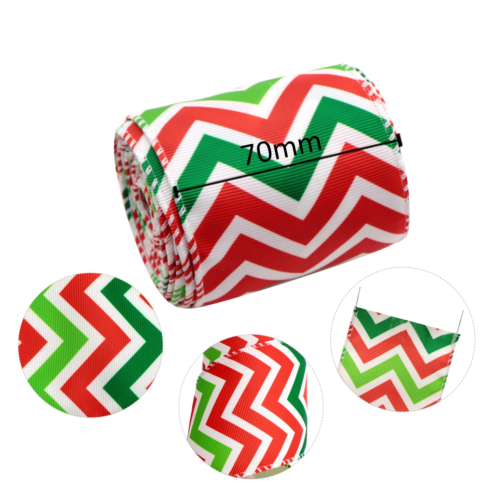 50yards Christmas Theme Wire Edge Grosgrain Ribbon，Making Home Textile Party Decor,50Yc13507: 1116850001