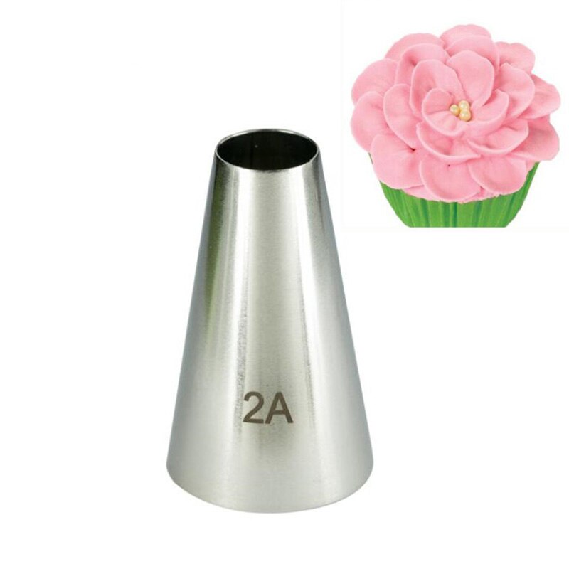 # 2A Round Cake Nozzles Pastry Tips Cup Cake Cream Decorating Tool Stainless Steel Cupcake Cookie Piping Nozzle DIY