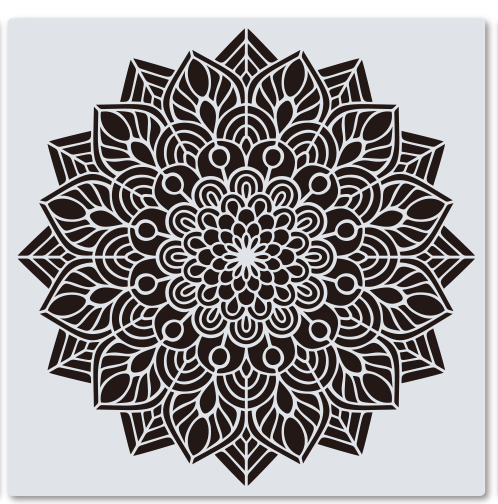Stor vegg sjablong for maling , 12 tommer stor mandala sjablong for maling: Tzlarge -11
