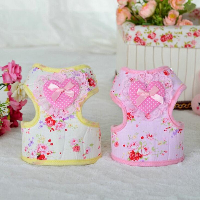 Pet Kat Hond Harness Bloemen Hond Vest Wandelen Leads Leash Voor Chihuahua Teddy Mooie Puppy Set Kleine Dierbenodigdheden DOGGYZSTYLE