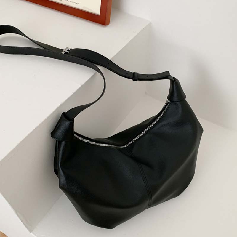 Einfarbig Pu Leder Totes Weibliche Kleine Schulter Umhängetasche Dame Handtaschen und Geldbörsen Frauen Sommer Reise Umhängetaschen: Schwarz