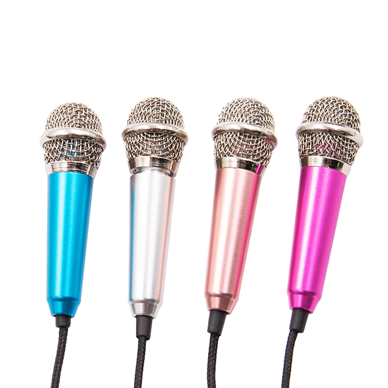 Mini Microphone Handheld Microfon 3.5mm Stereo Studio KTV Karaoke Portable Mikrof For Phone Laptop PC Desktop Audio Microphones