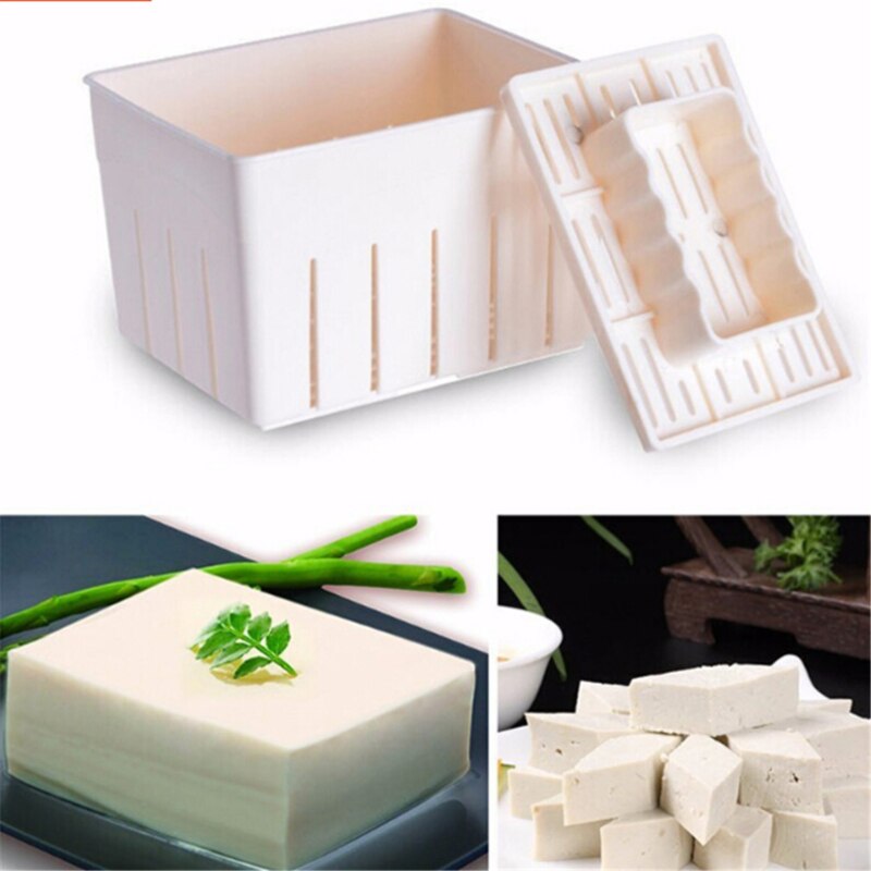 Gør-det-selv plastik hjemmelavet tofu maker presseform sæt tofu fremstilling maskine sæt soja presseform med osteklud madlavningsværktøj sæt