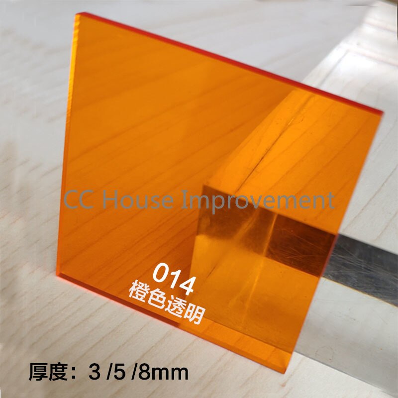 Kleur Plastic Plaat Kleur Transparant Acryl Plaat Customization: 300mmx300mmx3mm / 014