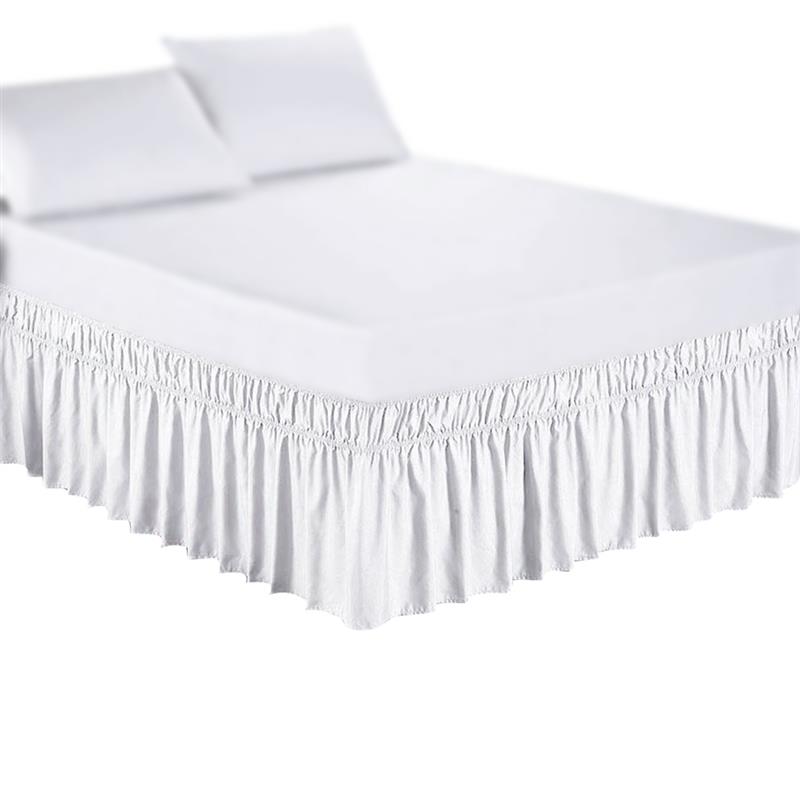 Seng nederdel hvid wrap omkring elastiske seng skjorter uden seng overflade 80 x 60/75 x 39 inch hjem hotel indretning brug wrap omkring seng nederdel: 190 x 100cm
