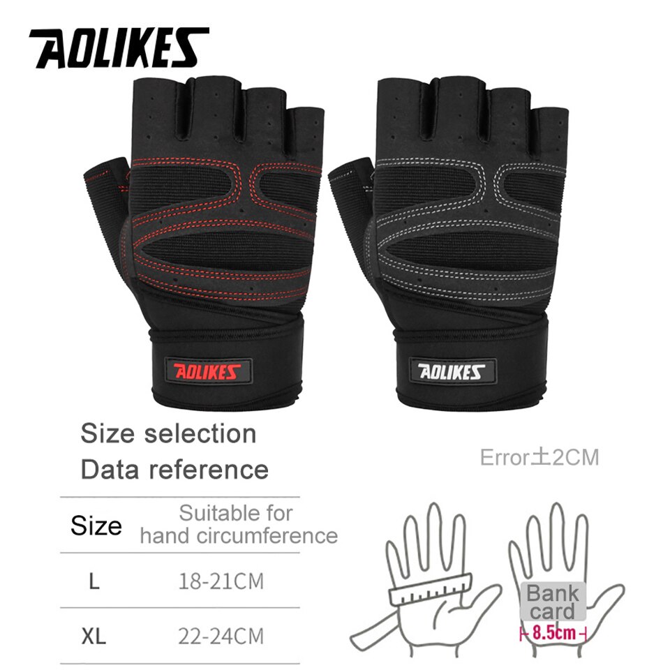 Aolikes Half Vinger Gym Handschoenen Zwaargewicht Sport Oefening Gewichtheffen Handschoenen Body Building Training Sport Fitness Handschoenen