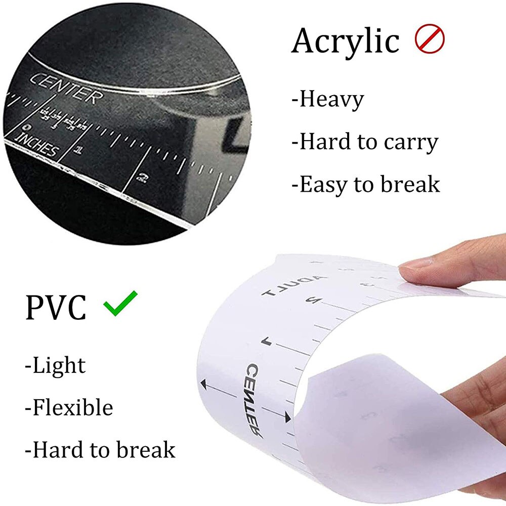 8PCS T-Shirt Ruler Guide Alignment Tool PVC T Shirt Ruler to Center Designs with 1PC 60Inch Tape Measure For Adult Youth Toddler