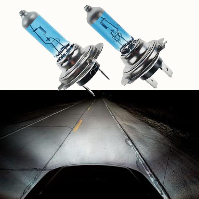 2 st  h7 halogenlampa bil 6000k hög effekt super vita halogen xenon glödlampor strålkastare ljuskälla billjus  #bl5
