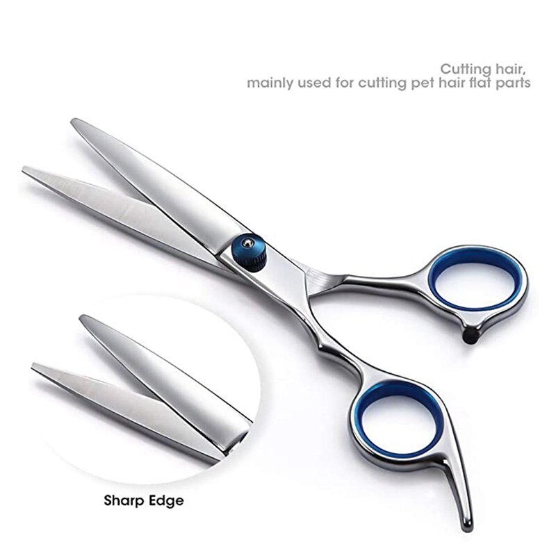 Dog Grooming Scissors Set, 4 Pieces Stainless Steel Pet Scissors Kit for Long Or Short Hair, Small and Large Pet