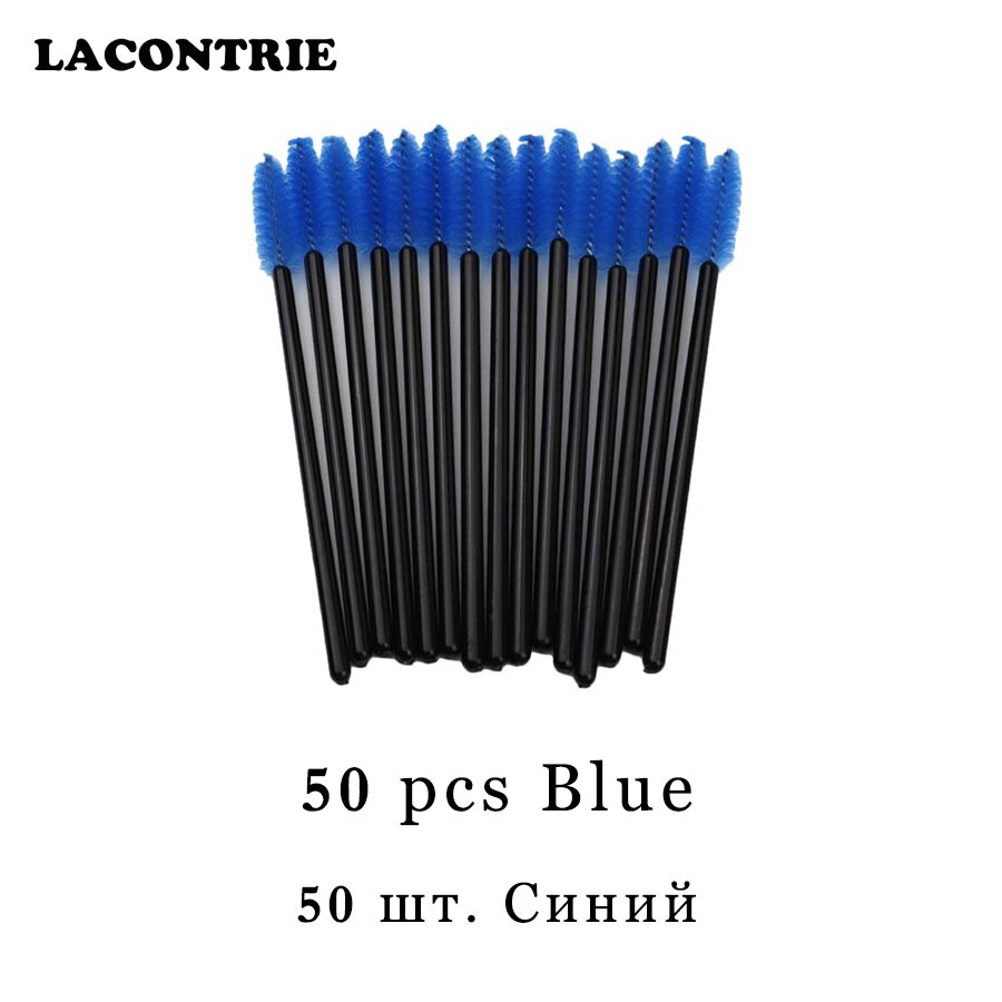 Wimpers Cosmetische Borstels Voor Wimper Extension Wenkbrauw Applicator 50/100 Pcs Individuele Wegwerp Lash Lash Lift Borstels: 50pcs Blue