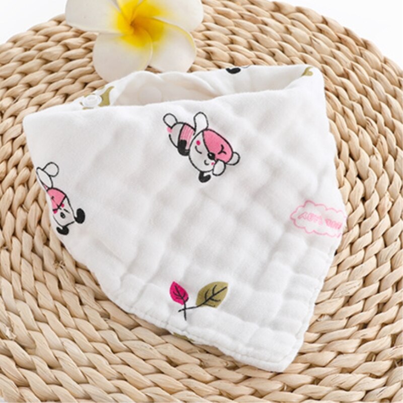 Muslin Baby Slabbers - Cartoon Dierenprint - Katoen Bandana Smock - Unisex Baby Spuugdoekjes