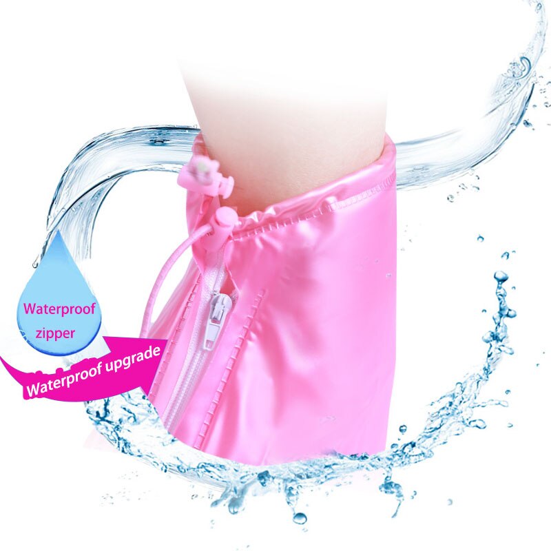 Rain Shoe Cover PVC Waterproof Adult Rain Shoes Unisex Zipper High-Top Rain Boot Reusable Outdoor Anti-Slip Protector Boot Cover