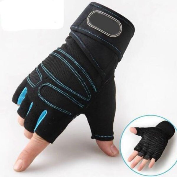 Gewichtheffen Handschoenen Mannen Training Gym Workout Bodybuilding Fitness Handschoenen: LIGHT BLUE / M