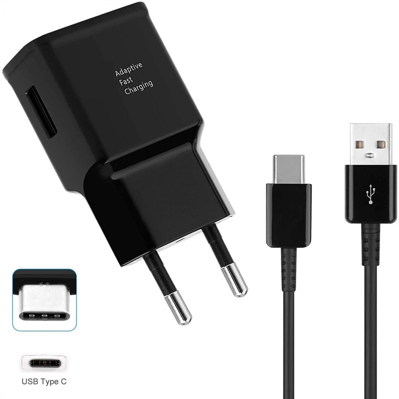 Câble USB type-c pour recharge rapide et adaptative, compatible avec Samsung S10, A40, Note 10, Moto G6, Huawei P20 Lite, Mate 10, 20, Honor 10, noir