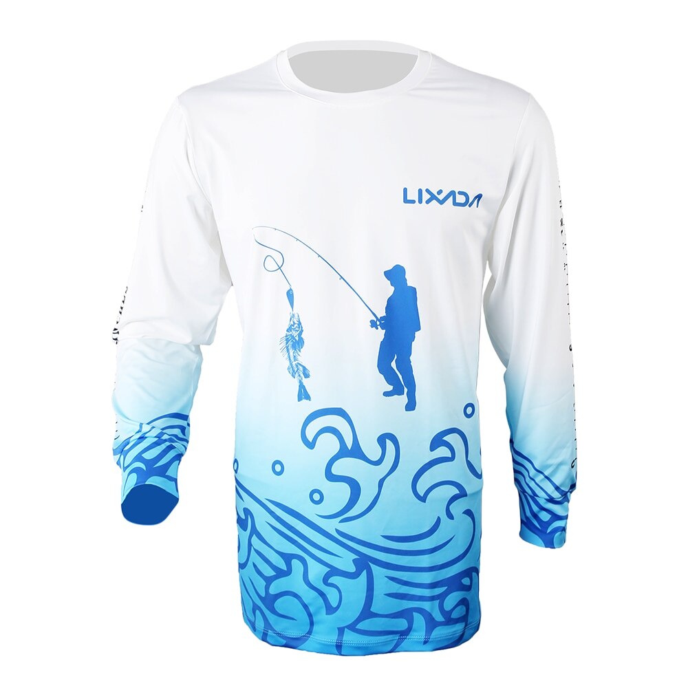 Lixada Breathable Long Sleeve Fishing Shirt Anti Mosquito Quick Drying Summer Fishing Clothing for Men Sunscreen Fishing Shirts