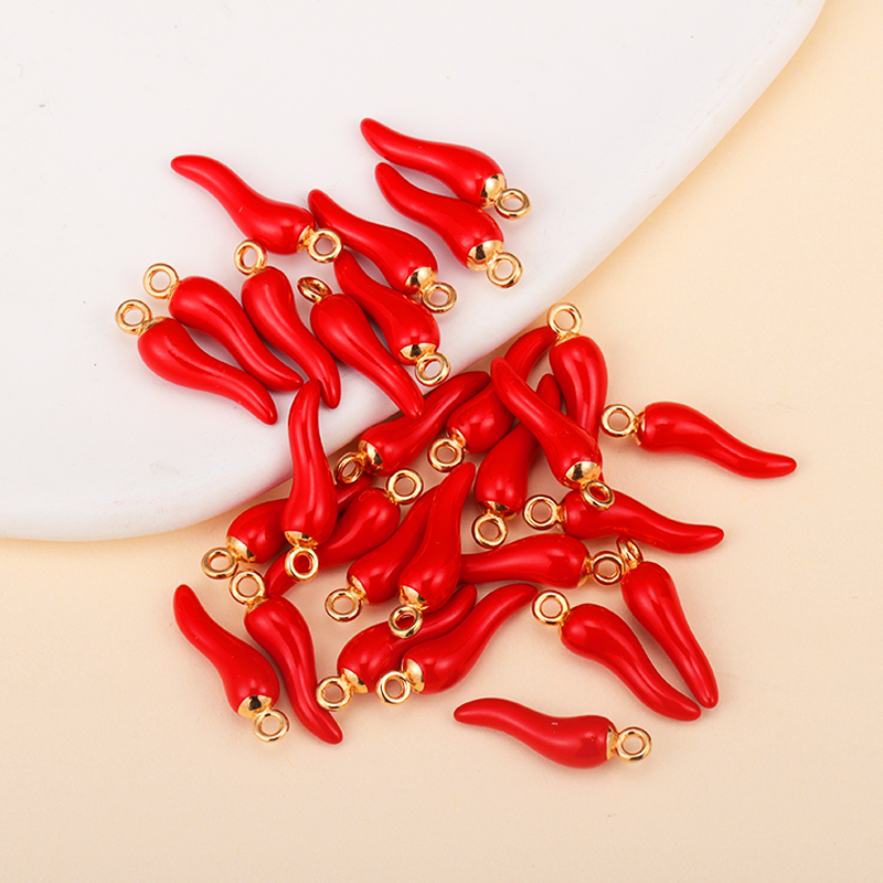 10 Stuks Emaille Legering Chili Charme Voor Schattige Oorbellen Rode Peper Hanger Ketting Vrouwen Sieraden Maken Benodigdheden Diy Ornamenten