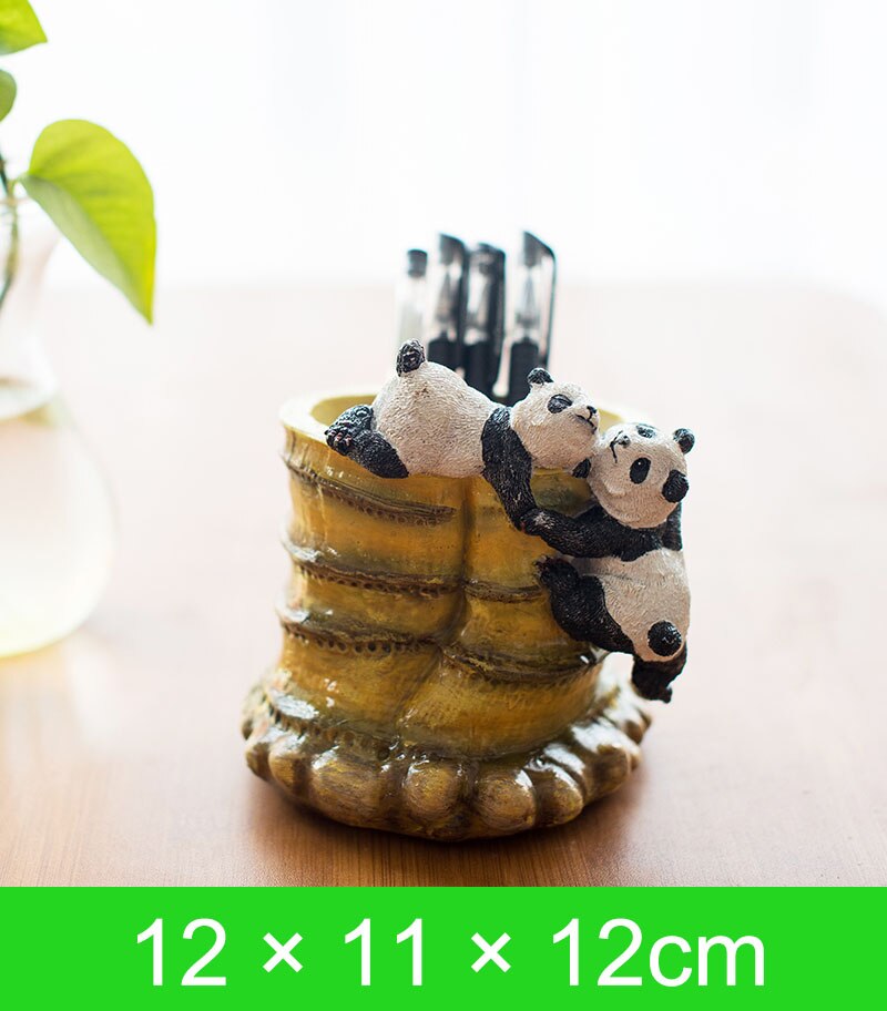 Statue de panda mignonne en résine, micro-décoration pour voiture, bureau, jardin extérieur, sculpture animale, décoration, ornement: 5