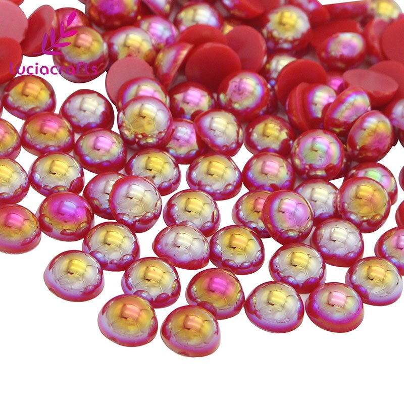 ! 5mm veelkleurige abs imitatie parels kralen halfronde parel nagelkunst telefoon schoenen accessoires 500 stuks  f0108
