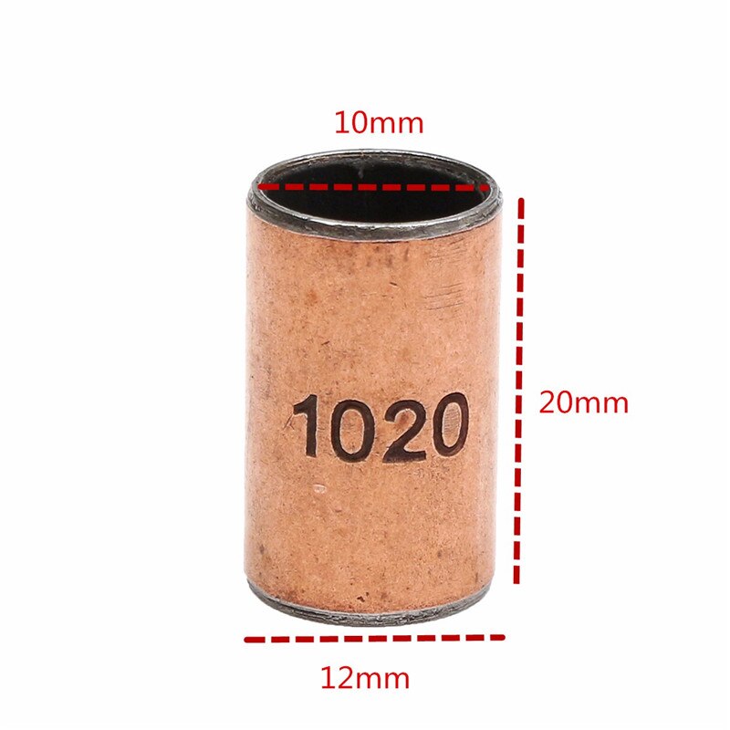 Durable 10pcs 10x12x20mm Ball Bearing Bushing Copper Alloy Bearing Bushing For Mechanical Hardware