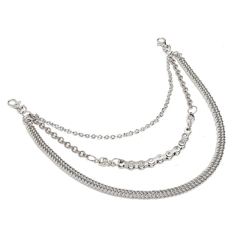 Chaveiro masculino carteira corrente crânio biker link cintura gancho calças pant cinto corrente para meninos moda fina jóias presentes