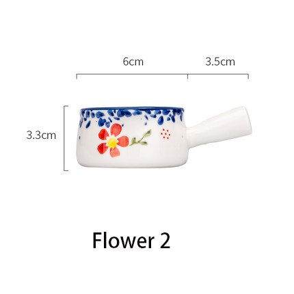 Mdzfsweethome Keramische Mini Pan Melk Pot Melk Cup Met Handvat Koffie Suiker Kommen Aardbei Bloemen Patroon Keuken Kookgerei: Flower2