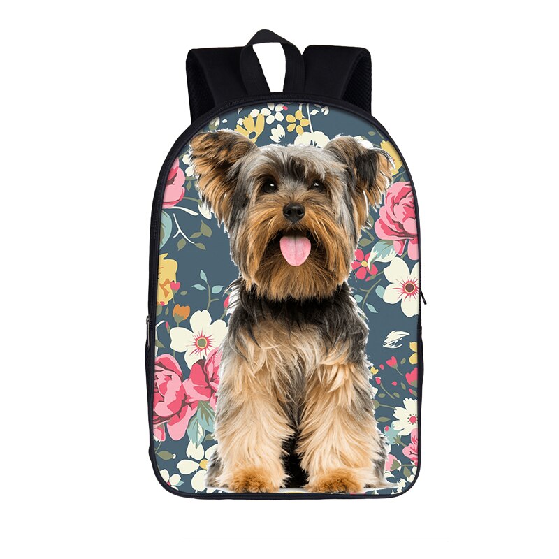 cute Yorkshire Terrier dog print backpack women rucksack children school bags for teenager girls daypack kids bookbag: 16yorkshire04