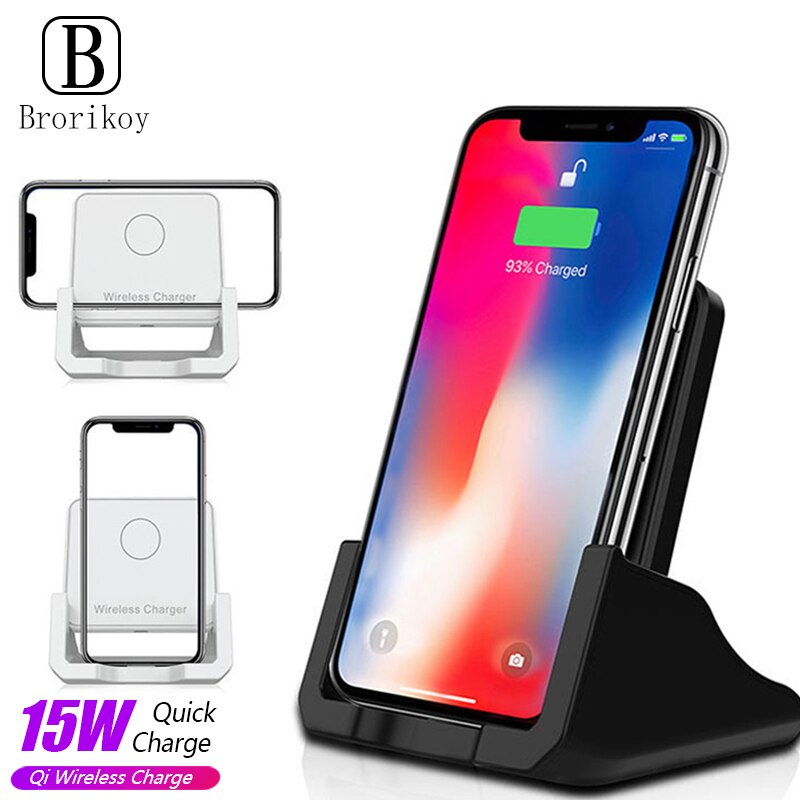 Caricabatterie rapido Wireless 15W supporto pieghevole per iPhone 11 Pro Xs Max XR 8 caricabatterie rapido Samsung S20 S10 Base per ricarica cellulare