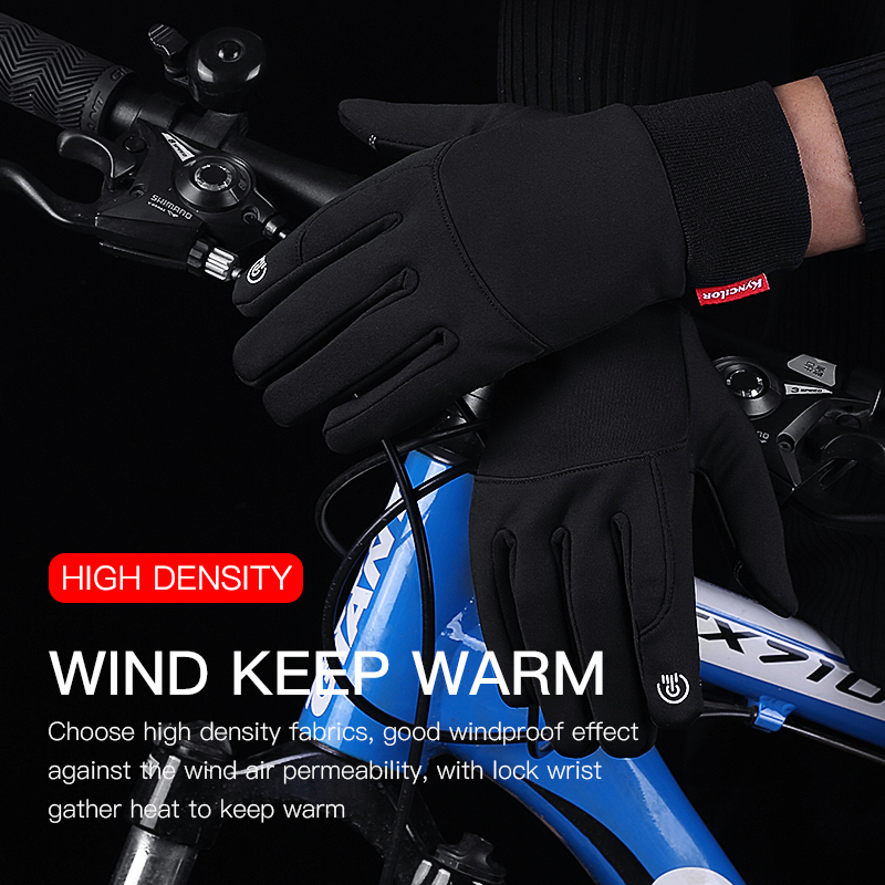 Guantes de ciclismo al aire libre para hombre, manoplas gruesas, cálidas, a prueba de golpes, antideslizantes, para montar en moto, para Otoño e Invierno
