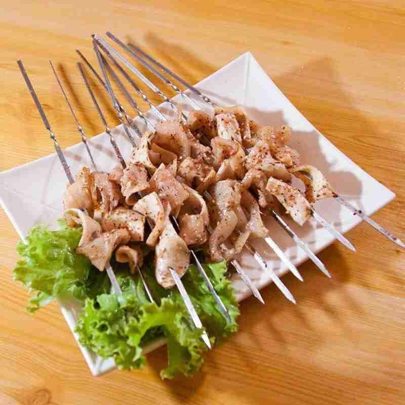Barras de malvavisco reutilizables, pinchos de barbacoa, aguja, signo de cordero, pinchos de parrilla, accesorios para exteriores, herramientas de barbacoa S0Z2 10 Uds.