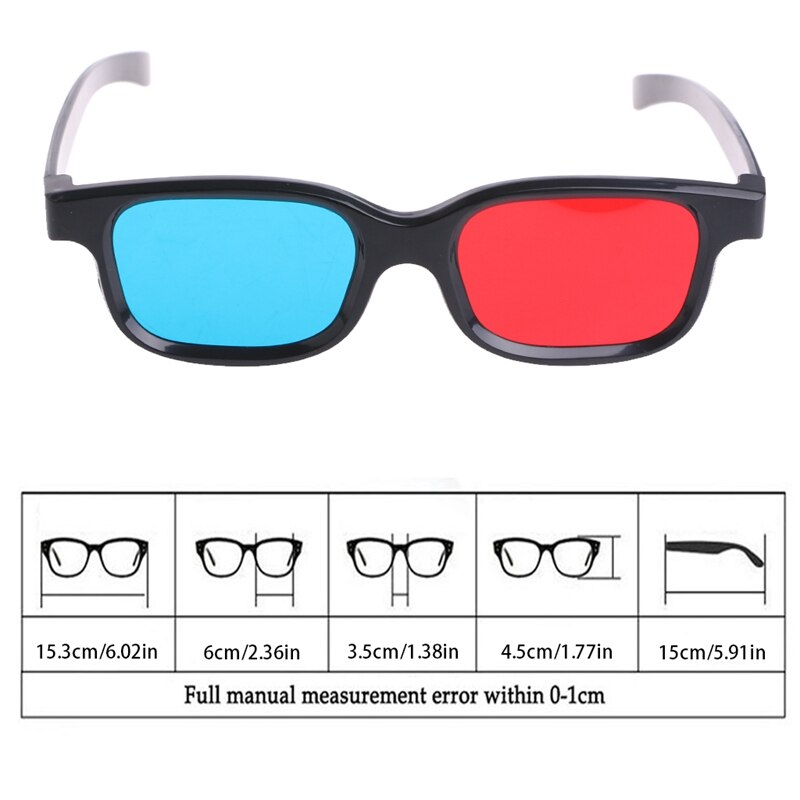 Alston Universele Rode En Blauwe Lens Anaglyph 3D Vision Bril Voor Movie Game Dvd Video Tv Cinema Virtual Reality 3D bril