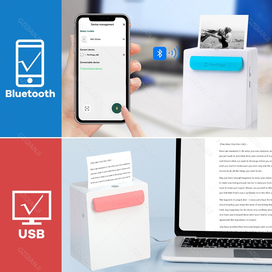 Peripage Mini Pocket Printer Draadloze Thermische Photo Printer Labels Android Iphone Kids A8 Navidad Regalos Impresora