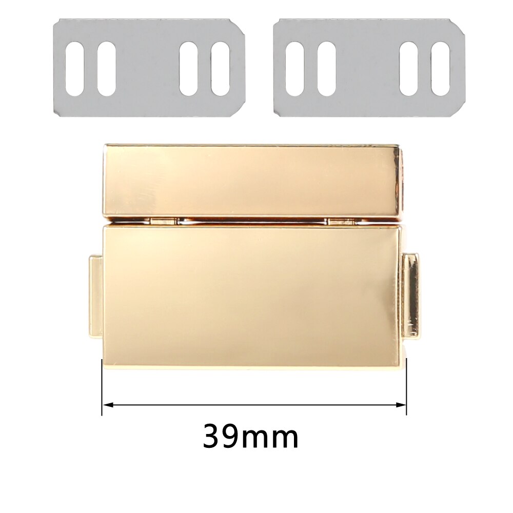 3.9Cm Rechthoekige Metalen Druk Push Sloten Voor Vrouwen Tas Handtas Lente Lock Snap Decoratieve Sluitingen Sluiting Diy Accessoires: lightgold