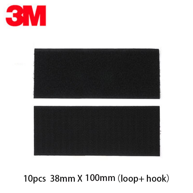 10PCS 3M Double-sided Adhesive Velcros Strong Self-adhesive Hook and Loop Tape nylon sticker velcros Glue for DIY fixing automob: black 38mm x 100mm
