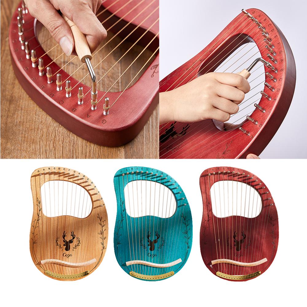Mahogni træ 16 strenge lire harpe irsk skotsk 16 metal snor lire harpe udsøgt udskåret snorinstrument