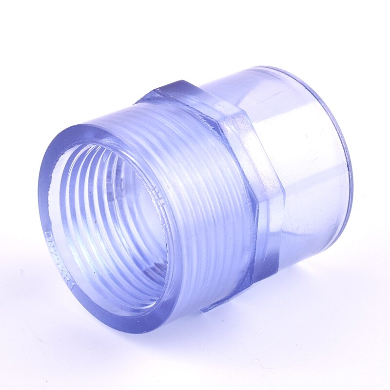 1pc UPVC Pipe Transparent 1/2"To 2" Female Thread Connectors Watering Tube Adapter Fittings Aquarium Fish Tank Socket Joints