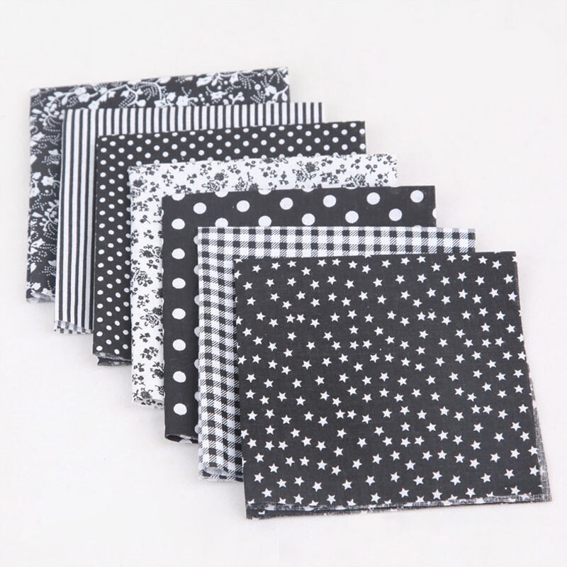 7 stk. 25 x 25cm trykte blomsterstoffer til patchwork håndarbejde syemateriale bomuldsklud systoffer diy håndlavet klud: 8