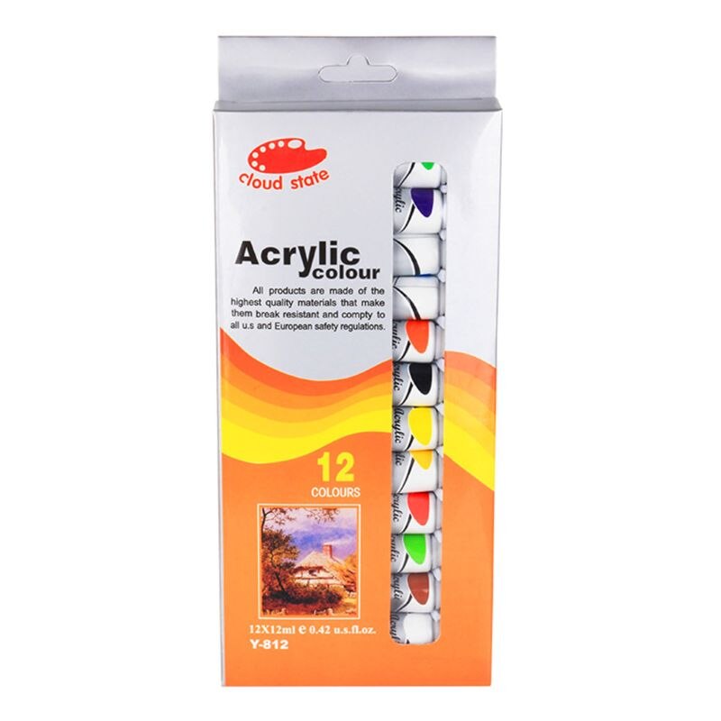 12 x 12ml Heavy Body Colors Rich Pigments Acrylic Paint Set for Painting Canvas Crafts