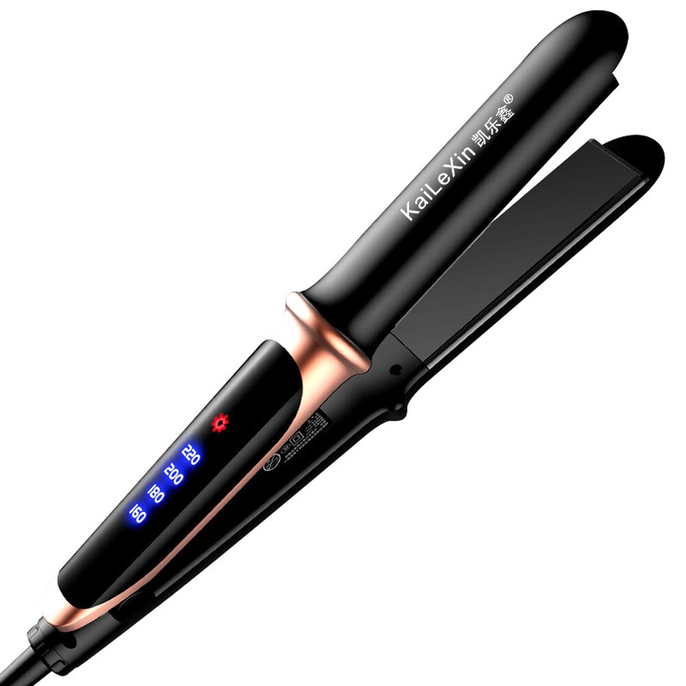 Fast Heat Curling Iron Hair Straightener Temperature Adjustment Flat Ceramic Heating Hair Straightening Iron Stylin: Black