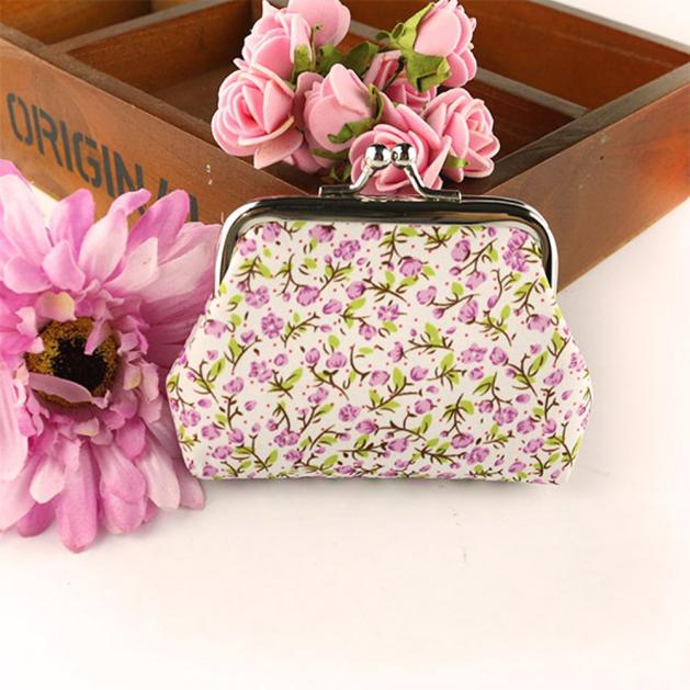 Nova chegada bolsa de moedas feminina senhora retro flor do vintage pequena carteira ferrolho bolsa de embreagem titular do telefone bolsas bolsa #4