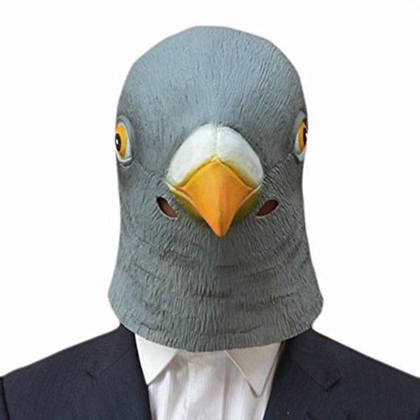 Funny Creepy Pigeon Head Mask Latex Prop Animal Cosplay Costume Party Halloween