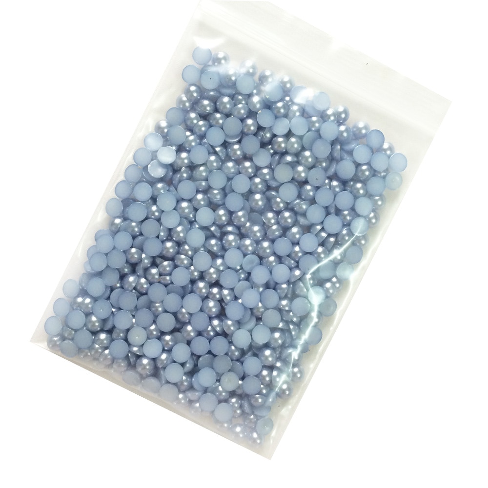 Antique Blue 5mm Half Round PEARLS Card Making Immitation Faux Cabochon Dome Pearl Beads Pearl Finish Loose Gems DIY Crafts