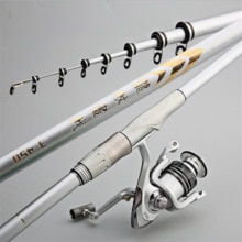 3.6m/4.5m/5.4m/6.3m Portable télescopique canne à pêche bobine fibre de carbone poisson pôle mer pêche rocheuse canne à pêche