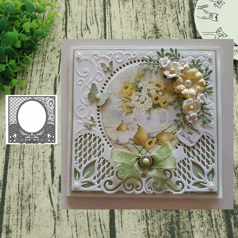 Kerstkader achtergrond metalen snijmallen voor het maken van kaarten scrapbooking album decoratie papier reliëf knutselen